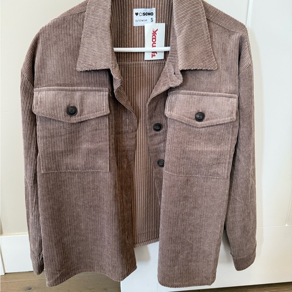 Jackets & Blazers - Brown Corduroy Button-Up Jacket